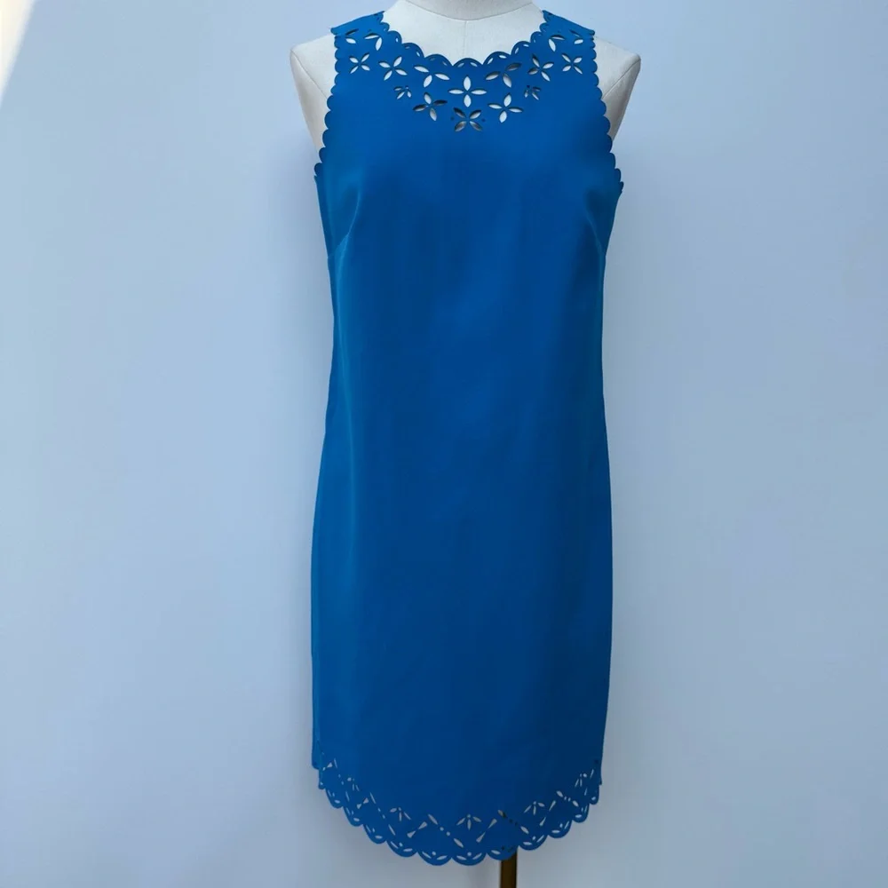 J.Crew Laser Cut Scallops Shift Dress Size 2 - Picture 3 of 10